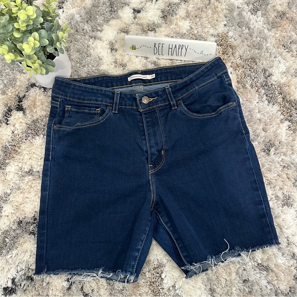 Levi's Pants - Levi Women’s 721 High-Rise Cutoff Denim Jean Shorts in Dark Wash Blue